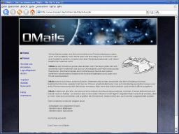 Screenshot der OMails Startseite